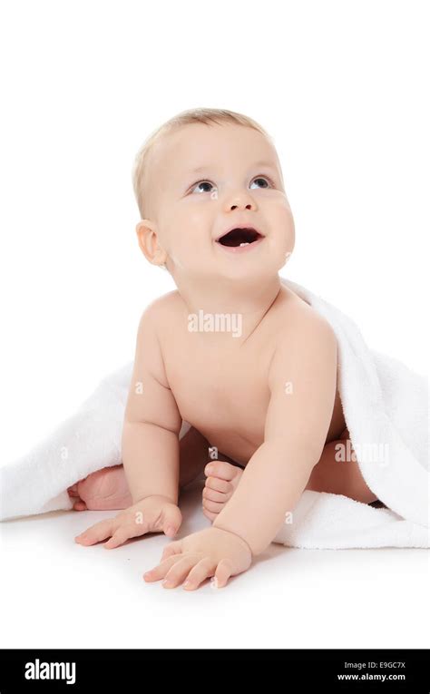 small baby isolated  white stock photo alamy