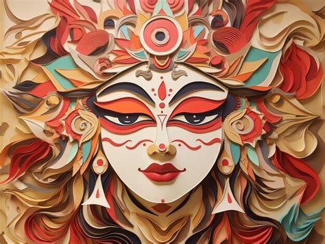 Premium AI Image | Durga in Pepakura