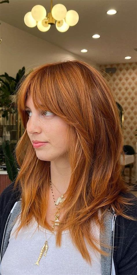 warm  inviting fall hair colour inspirations golden copper shag