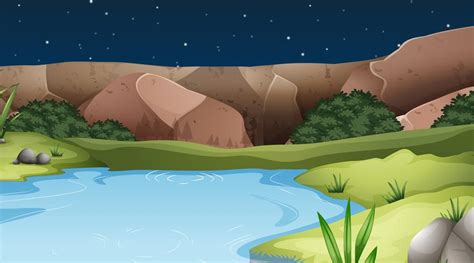 A nature water landscape 604945 Vector Art at Vecteezy