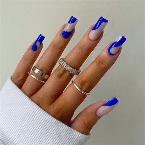 40 Gorgeous Royal Blue Nail Designs : Abstract Royal Blue Nail Art I ...