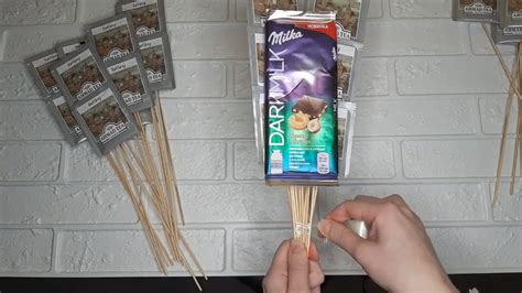 Букет из чая и конфет своими руками за 14 шагов