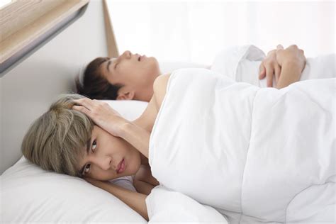 Asian gay couple teen snoring, trouble sleeping. 6783518 Stock Photo at