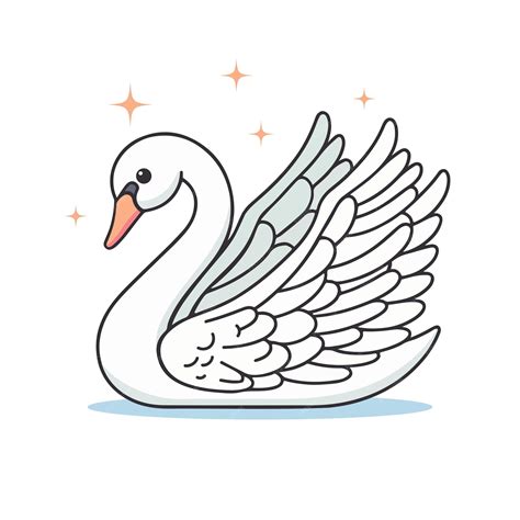 Premium Vector | Cute kawaii swan vector flat style illustration
