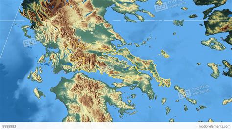 Sterea Ellada - Greece Region Extruded. Bumps Shaded Stock Animation ...