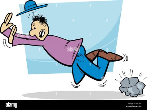 stumbling man cartoon illustration Stock Photo - Alamy