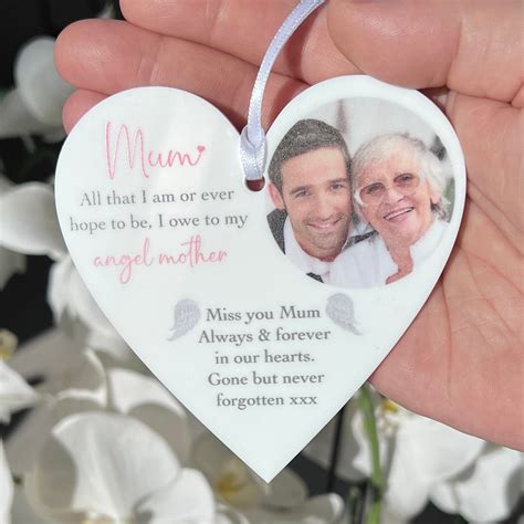 In Loving Memory Mum Memorial Hanging Heart Remembrance Gift - Etsy