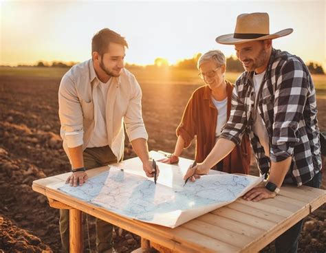 Farmers Collaborating on Field Plan | Premium AI-generated image
