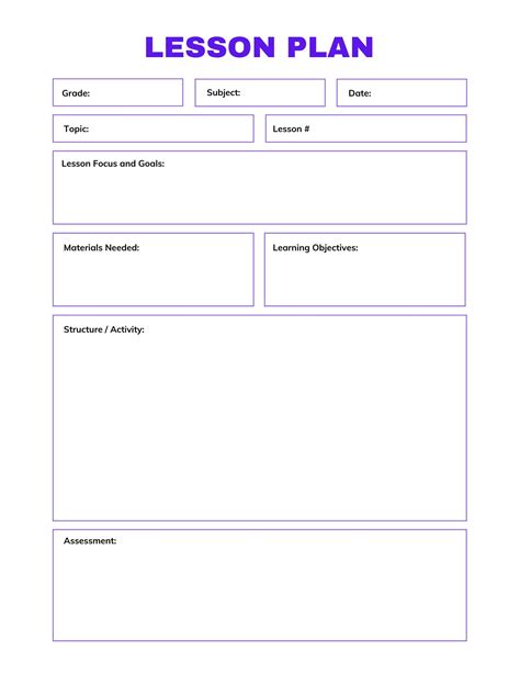 lesson plan template