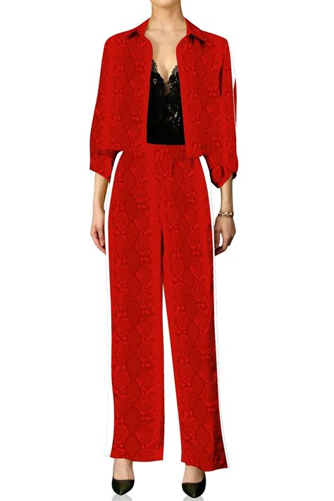 Biodegradable Fabrics Matching Suit Set in Blood Stone – Kyle x Shahida