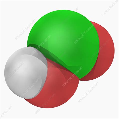 Chlorous acid molecule - Stock Image - F004/6943 - Science Photo Library