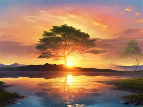 premium photo stunning sunrise scenery  beautiful landscape