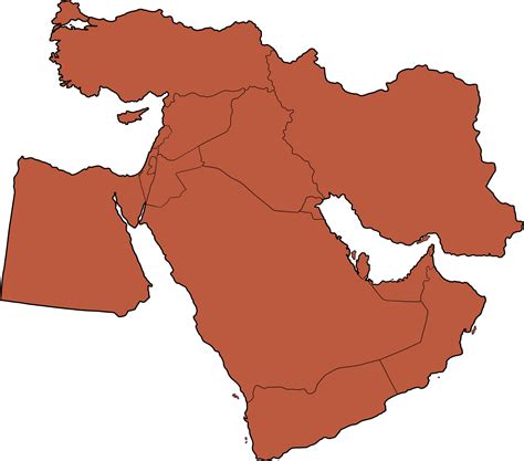 doodle freehand drawing  middle east countries map  png