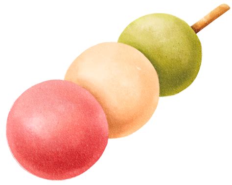 dango japanese dumpling hand painted illustration  png