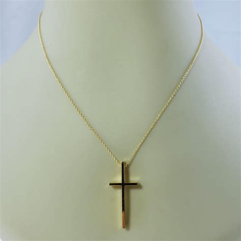 Tiffany and Co. 18 Karat Yellow Gold Cross Pendant at 1stDibs | tiffany