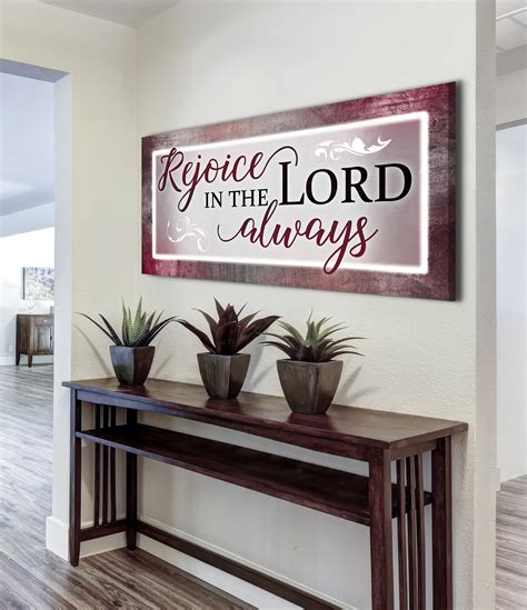 Christian Wall Art: Rejoice In The Lord (Wood Frame Ready To Hang ...