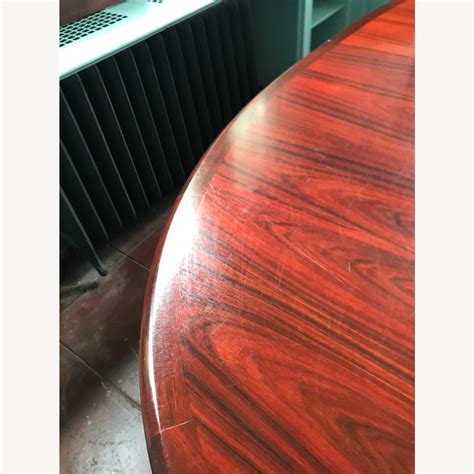 Mid Cen Mod Rosewood Oval Dining Table w 2 Inserts - AptDeco