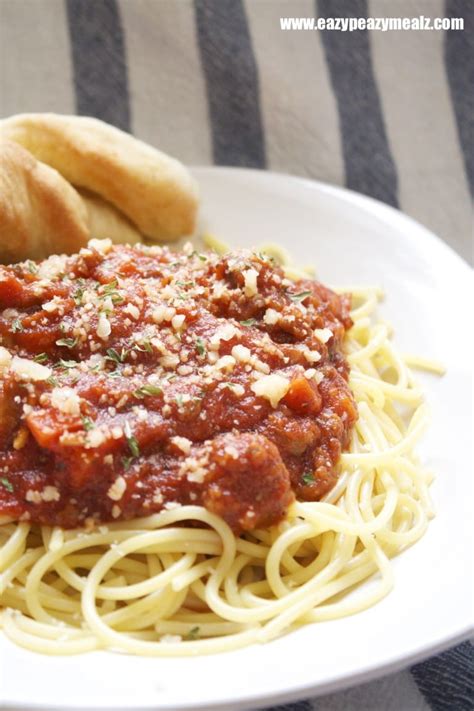 spaghetti  meat sauce easy peasy meals