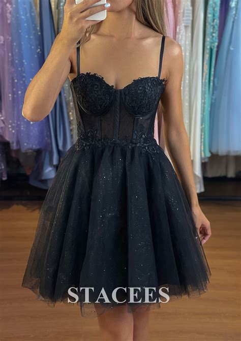 Vestido línea a cuello de corazón tul corto/mini vestido para