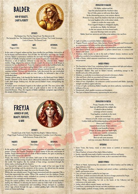 NORSE GODS & GODDESSES Vol.1 Instant Digital Download Printable Book of