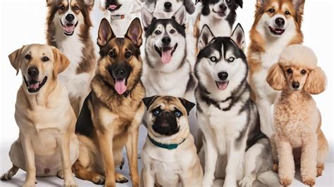 Premium Photo | Beautiful shot of different dog breeds posing
