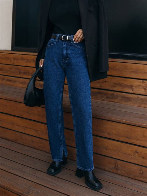 Прямые джинсы на средней посадке с разрезами :: LICHI - Online fashion ...