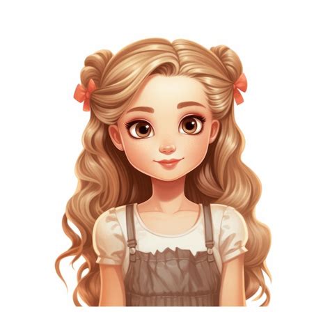 Een illustratie van een meisje met lang blond haar | Premium Foto
