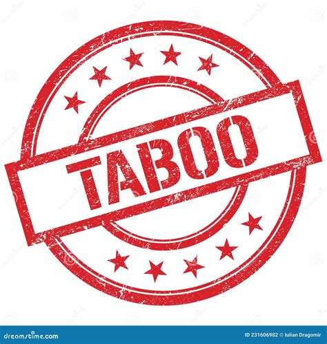TABOO Text Written on Red Vintage Stamp Stock Illustration
