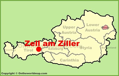 zell  ziller location   austria map ontheworldmapcom