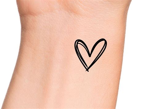 Heart Line Temporary Tattoo - Etsy