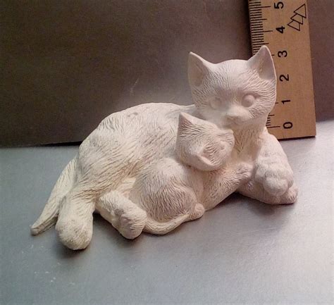 Гипсовая Фигурка для Раскрашивания Статуэтка. Кошка с Котенком — Купить ...