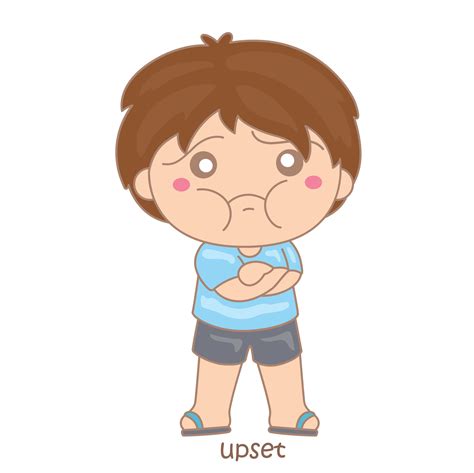 Alphabet U For Upset Vocabulary School Lesson Cartoon Illustration ...