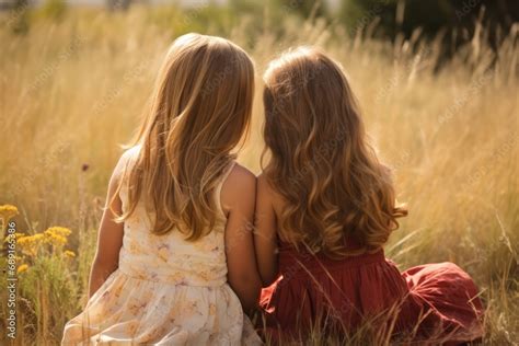 Sisterly Bond Two Girls Sharing Special Friendship. Сoncept Nature ...