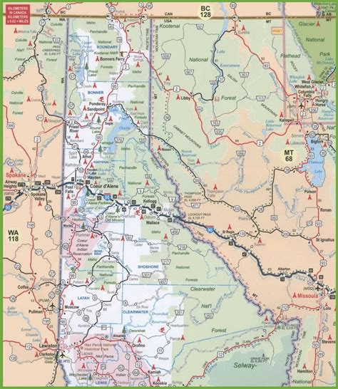 Map of Northern Idaho - Ontheworldmap.com