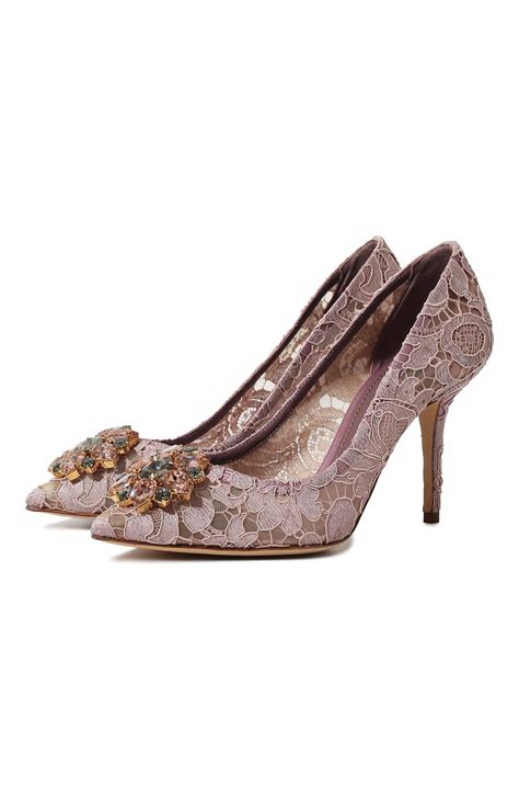 Женские светло-розовые текстильные туфли rainbow lace DOLCE & GABBANA ...