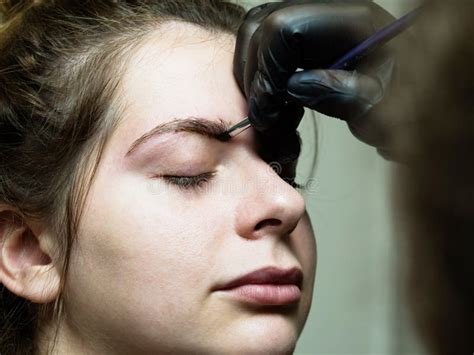 Permanent make-up stock photo. Image of cosmetologist - 234418148
