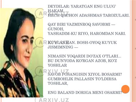 Zulfiya hayoti va ijodi - Adabiyot - Slaydlar