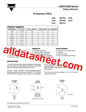 J309 Datasheet(PDF) - Vishay Siliconix