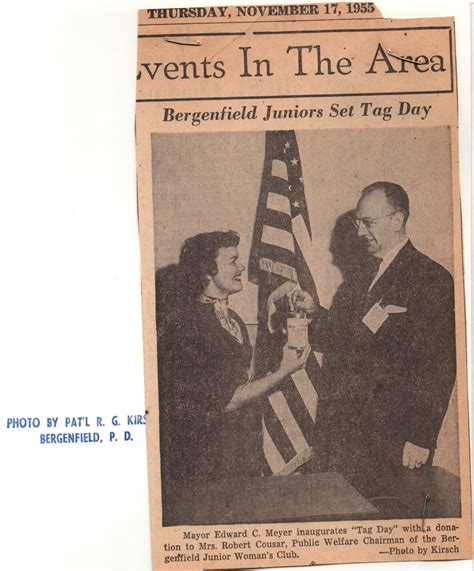 Newspaper Clip Mayor Meyer inaugurates Tag DayLocal History