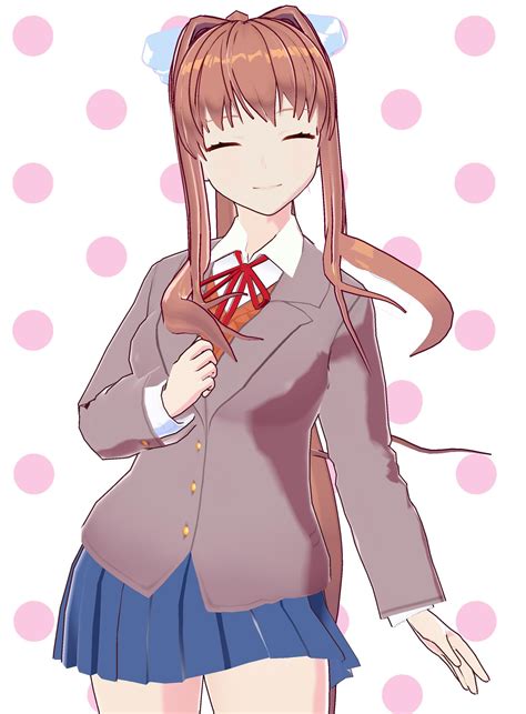 Monika DDCL 3D model💕💚 🎀 : r/JustMonika