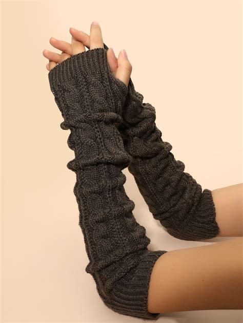 Solid Knitted Fingerless Gloves | Fingerless gloves, Fingerless gloves ...