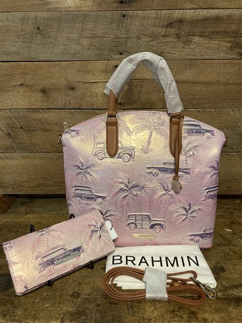 Brahmin Large Duxbury Optimism Copa Cabana Leather Satchel & Ady Wallet