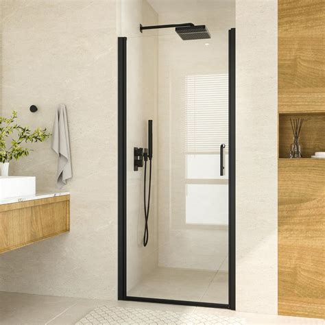 Keonjinn 32" W x 72" H Frameless Pivot Shower Door, 1/4" (6mm) Clear