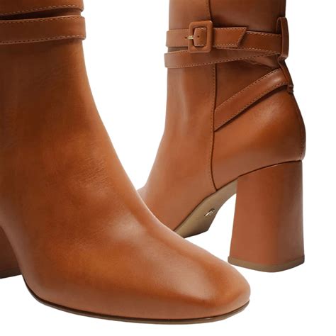Bota Cano Medio Salto Bloco - Bota Arezzo Marrom Couro Cano Médio Salto Bloco Tira - confortável e ...