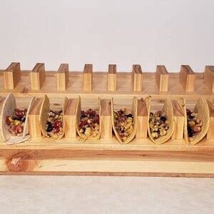 Taco Serving Tray Wooden Taco Holder Tray Stand Taco Tuesday Cinco De Mayo Taco Holder Taco Tray ...