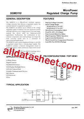 SGM3110 Datasheet(PDF) - SG Micro Corp