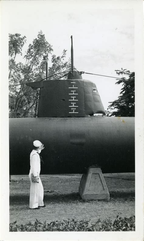 The side of a Type A Ko-hyoteki Japanese midget submarine in Hawaii