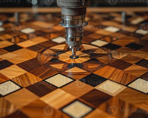 CNC Router Cutting Intricate Wooden Inlay, Woodworking Precision and