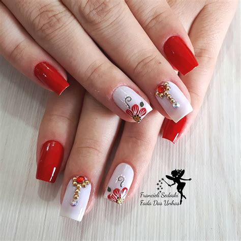 Blindagem De Unha Decorada Vermelha - 45+ Ideias de Unha Decorada Vermelha – Magazine Feminina | Nails ...