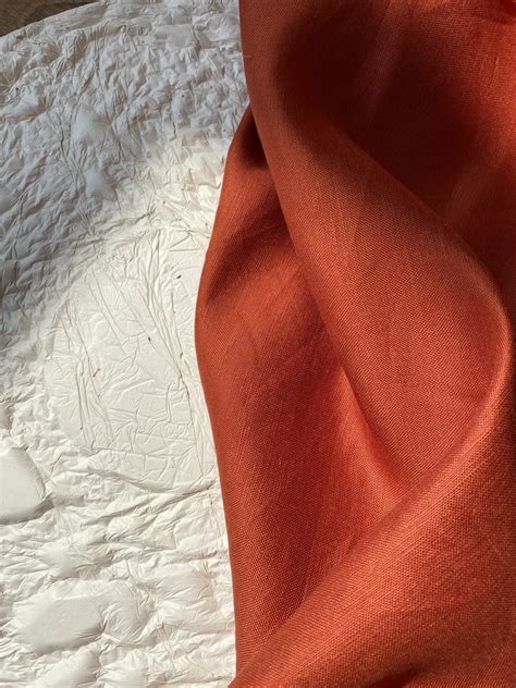 Лён с вискозой плательный "терракотовый" - Premierfabric.ru